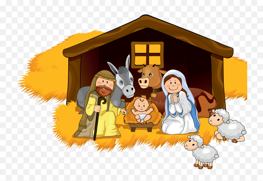 Jesus Clipart Manger Picture - Cartoon Nativity Scene Png,Nativity Png