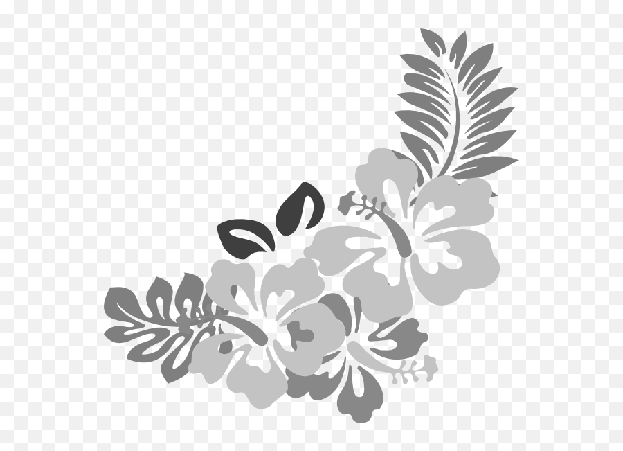 Download Grey Floral Border Png Free - Tropical,Tropical Flowers Png