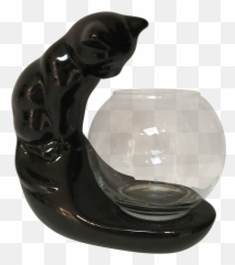 Mid - Century Modern Haeger Pottery U201ccat And Fish Bowlu201d Serveware Png,Fish Bowl Png