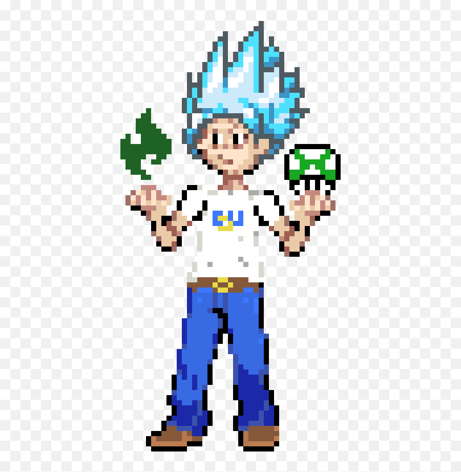 Super Saiyan Monty Pixel Art Maker - Pokemon Trainer Red Sprite Png,Super Saiyan Transparent