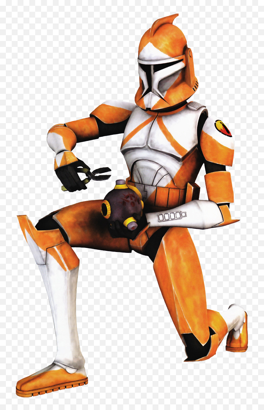 Star Wars Orange Clone Trooper Full Size Png Download - Clone Trooper Bomb Squad,Clone Trooper Png