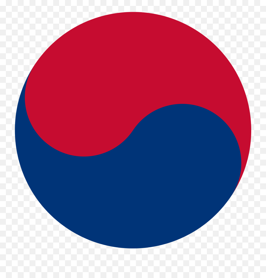 Korean Taegeuk Symbol - Korean Flag Yin Yang Png,Korean Flag Transparent