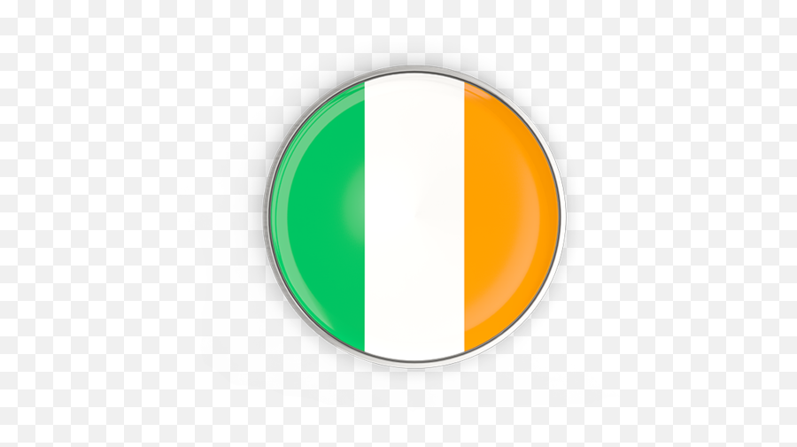 Round Button With Metal Frame - Ireland Round Flag Icon Png,Ireland Png