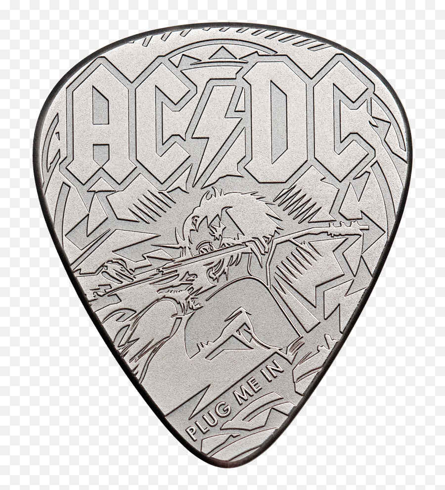 Silver Coin Guitar Pick Png Logo