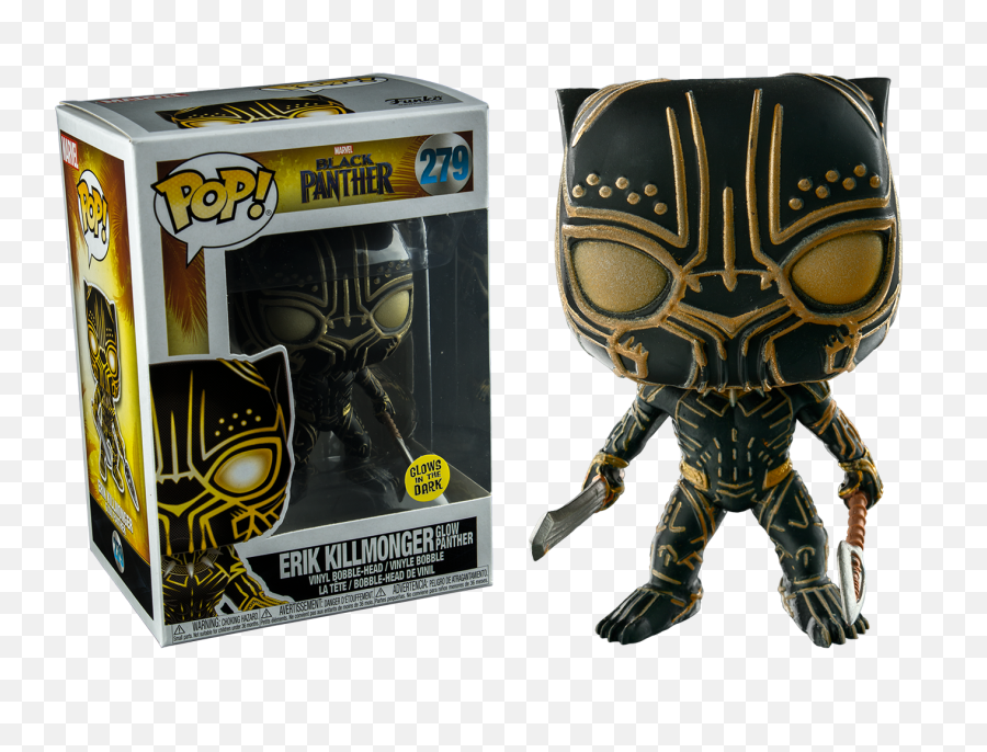 Black Panther - Erik Killmonger In Mask Glow Us Exclusive Erik Killmonger Funko Pop Png,Black Panther Transparent