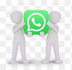 Two Man Presenting The Whatsapp Logo - Powerpoint Männchen Sharing png