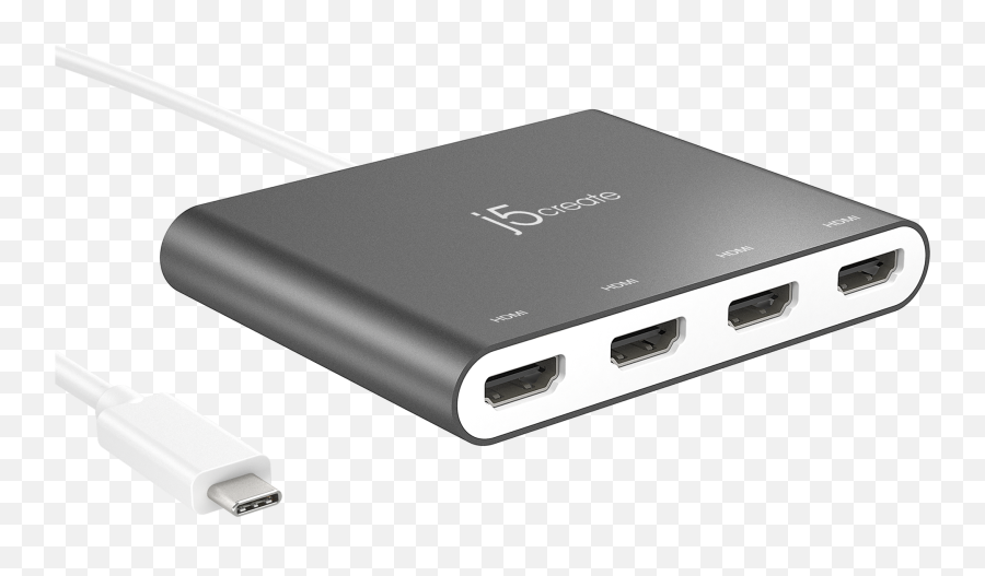 J5create Usb - C To 4port Hdmi Multimonitor Adapter J5create Usb C To 4 Port Hdmi Multi Monitor Adapter Png,Usb Icon Doesn't Appear Android