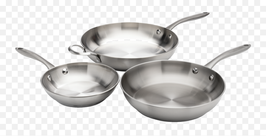 Frigidaire Readycook 3 Piece Fry Pan Set Stainless Steel - Sauté Pan Png,Frying Pan Transparent