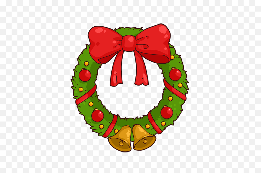Download Clipart Christmas Garland Clip - Cartoon Christmas Wreath Png,Christmas Reef Png