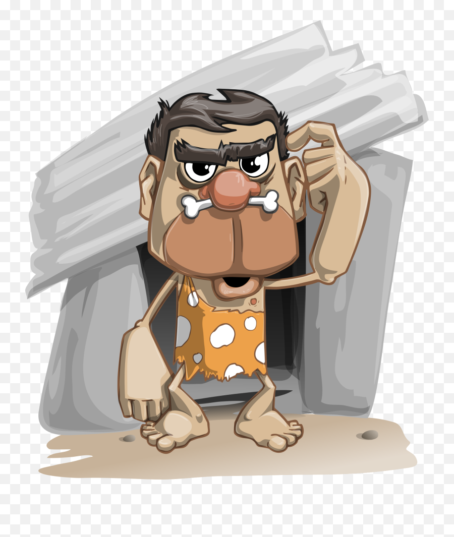 Caveman Cave Man - Bone In Nose Cartoon Png,Caveman Png