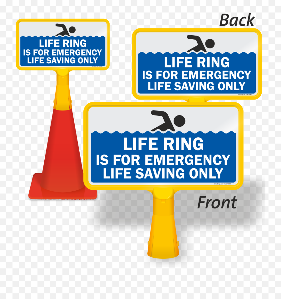 Life Ring Is For Emergency Coneboss Pool Sign Sku Cb - 1240 Swimming Pool Lane Signs Png,Life Ring Png