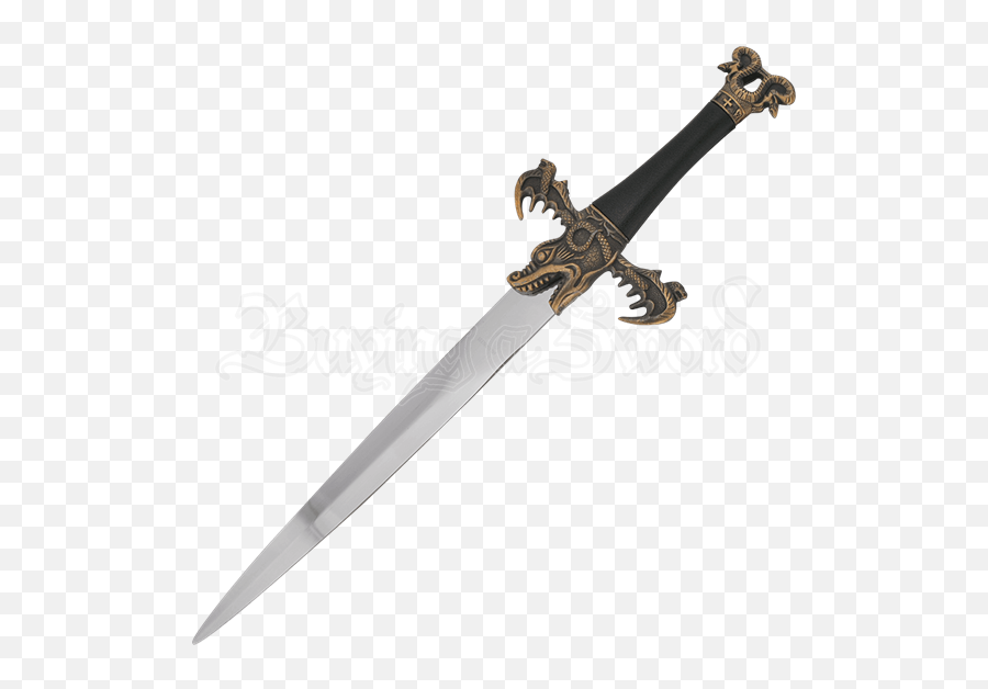 Antique Gold Medieval Dragon Dagger - Medieval Dragon Dagger Png,Dagger Png