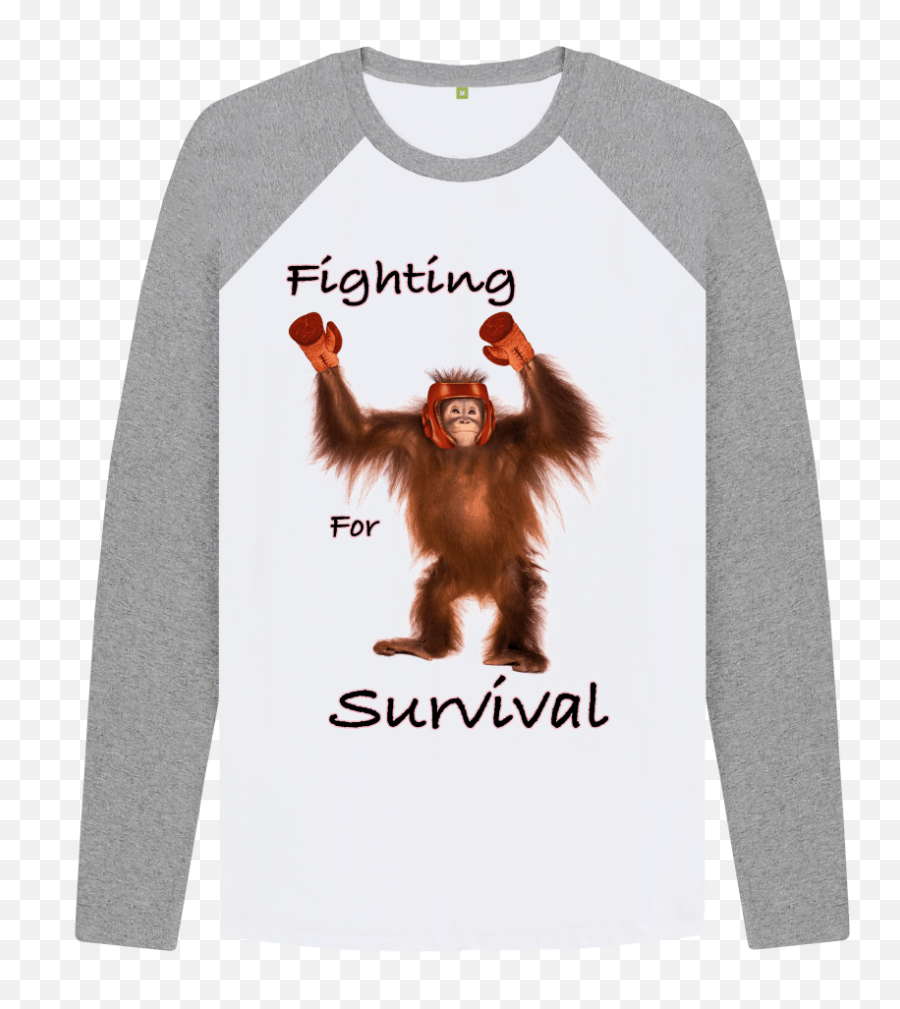 Fighting For Survival Orangutan Long - Sleeved Mens Hiroshima Peace Memorial Park Png,Orangutan Png