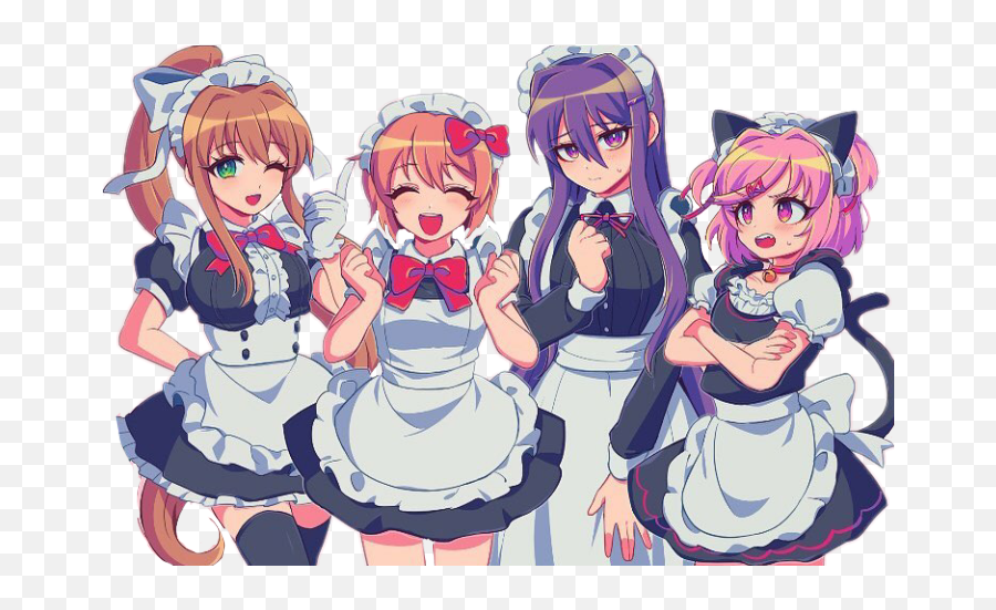 Ddlc Dokidokiliteratureclub Monika Yuri Sayori Natsuki - Doki Doki Club Cute Png,Sayori Png