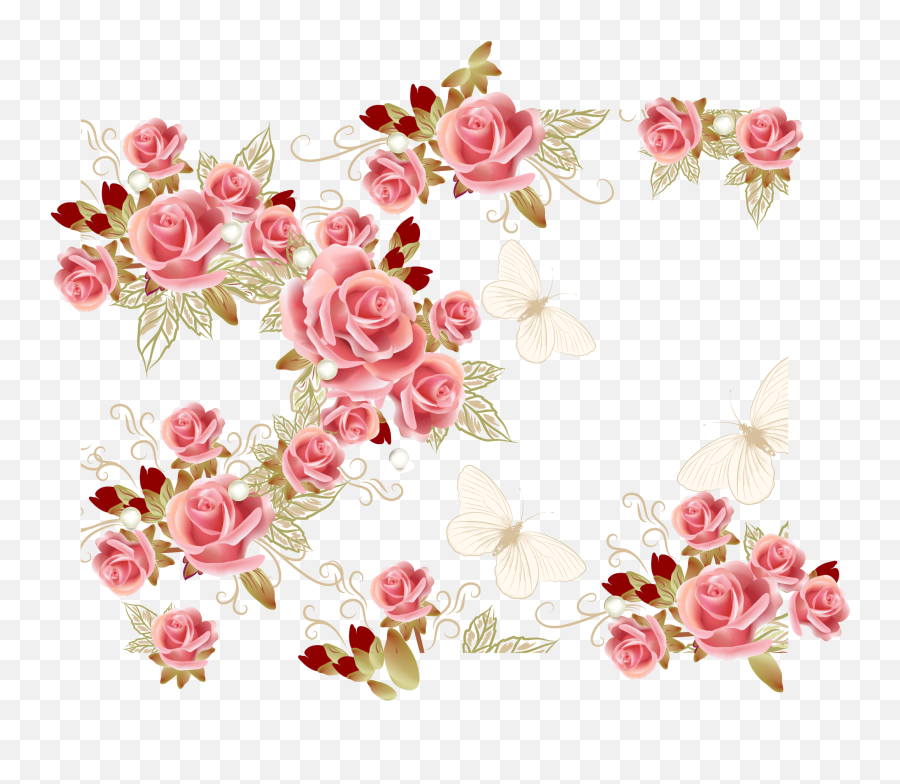 Garden Roses Pink Flower - Rose Pink Flower Png,Pink Roses Png