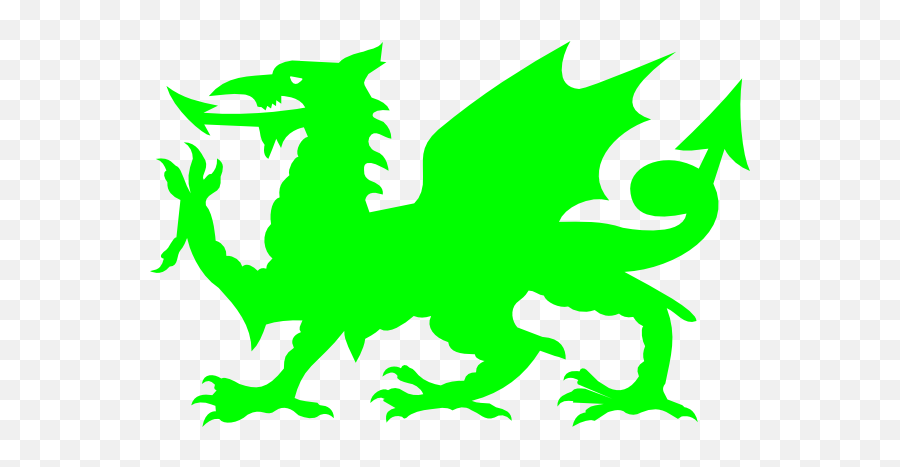 Green Dragon Silhouette - Green Welsh Dragon Png,Dragon Silhouette Png