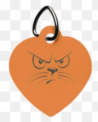 Angry Cat Heart Pet Tag - Tabby Cat Png,Angry Cat Png