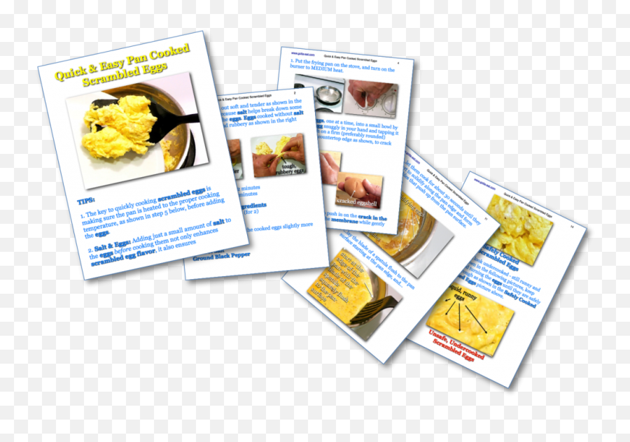 Download Pan Cooked Scrambled Eggs Picture Book Recipe Pages - Flyer Png,Book Pages Png