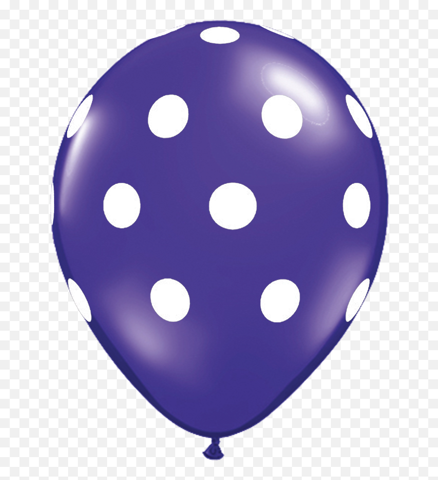 Polka Dot Latex Balloon - White Polka Dot Balloons Png,Purple Balloons Png
