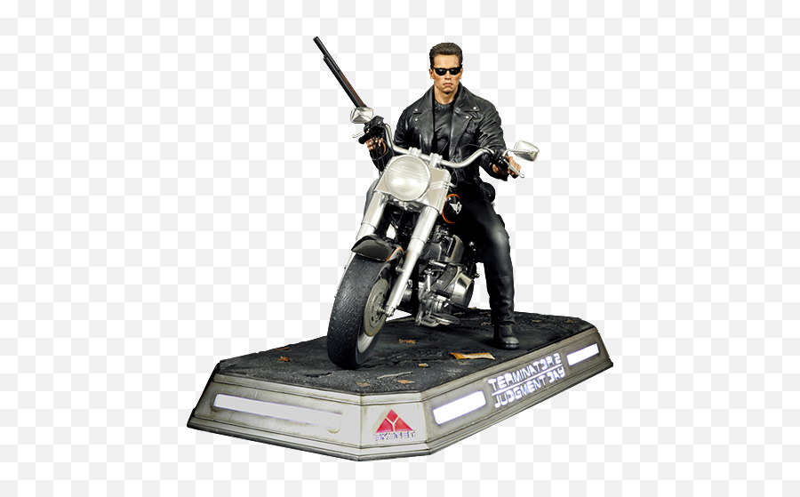 T - 800 On Motorcycle 14 Scale Limited Signature Edition Statue Terminator Statue Png,Motorcycle Transparent