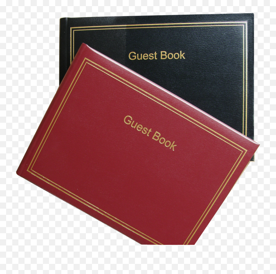 Guest Book - Leather Double Gold Border Refillable With Pages Horizontal Png,Gold Border Transparent