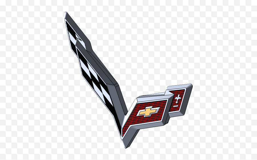 Corvette Logo 3d Cad Model Library Grabcad - Horizontal Png,Corvette Logo Png