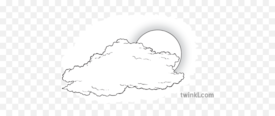 Partly Cloudy Weather Cloud Sun Ks2 Black And White Rgb - Dot Png,Partly Cloudy Weather Icon