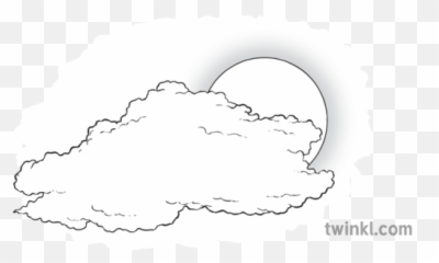 Partly Cloudy Weather Sun Ks2 Black And White Rgb - Dot png