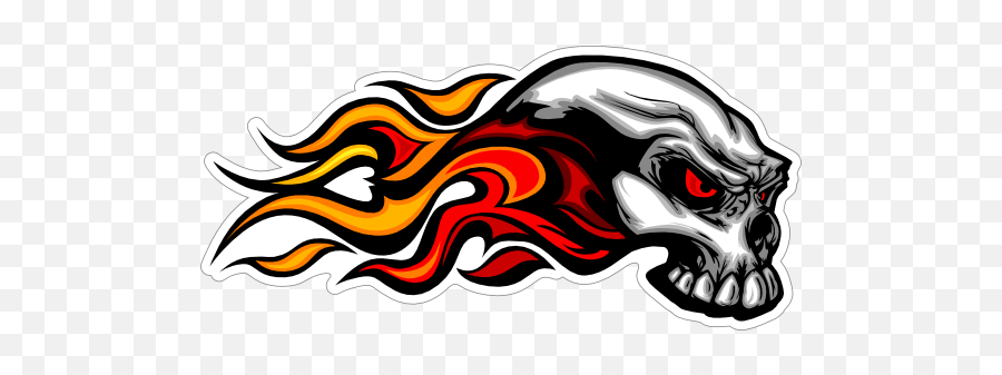 Flaming Skull - Car Decal Flames Png,Flaming Icon