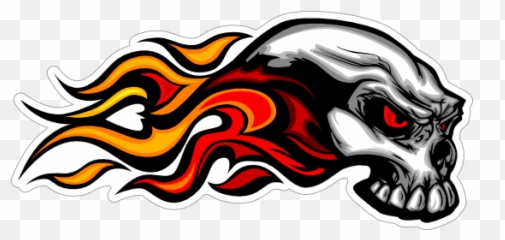 Flaming Skull - Car Decal Flames png