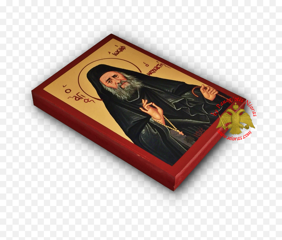 Saint Joseph The Hesychast Byzantine Wooden Icon Saints - Icon Joseph The Hesychast Png,St John The Apostle Icon