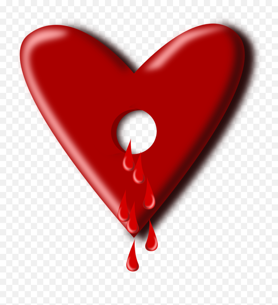 Heart Bloody Love - Free Vector Graphic On Pixabay Heart That Has A Hole Png,Cartoon Bullet Png
