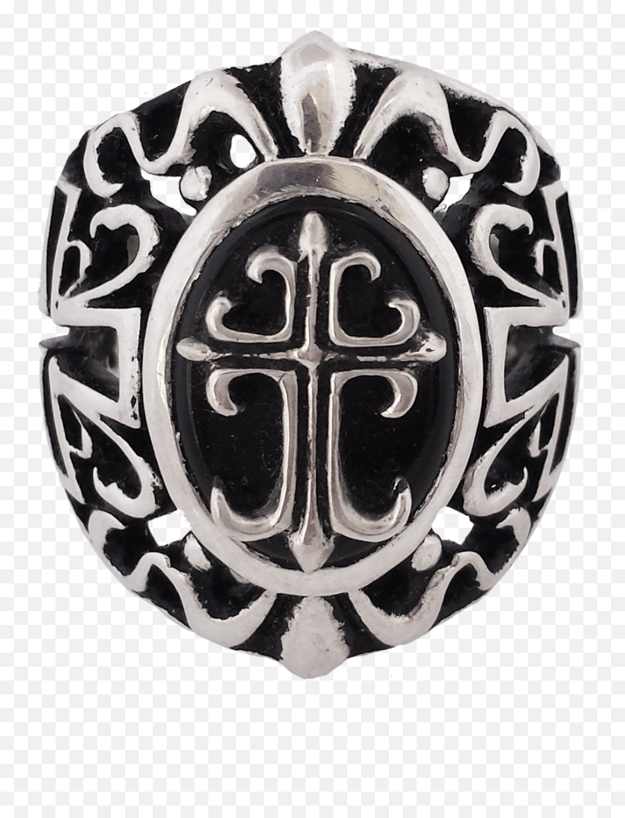 New - Gothic Style Onyx And Sterling Silver Cross Ring Cross Png,Gothic Cross Png