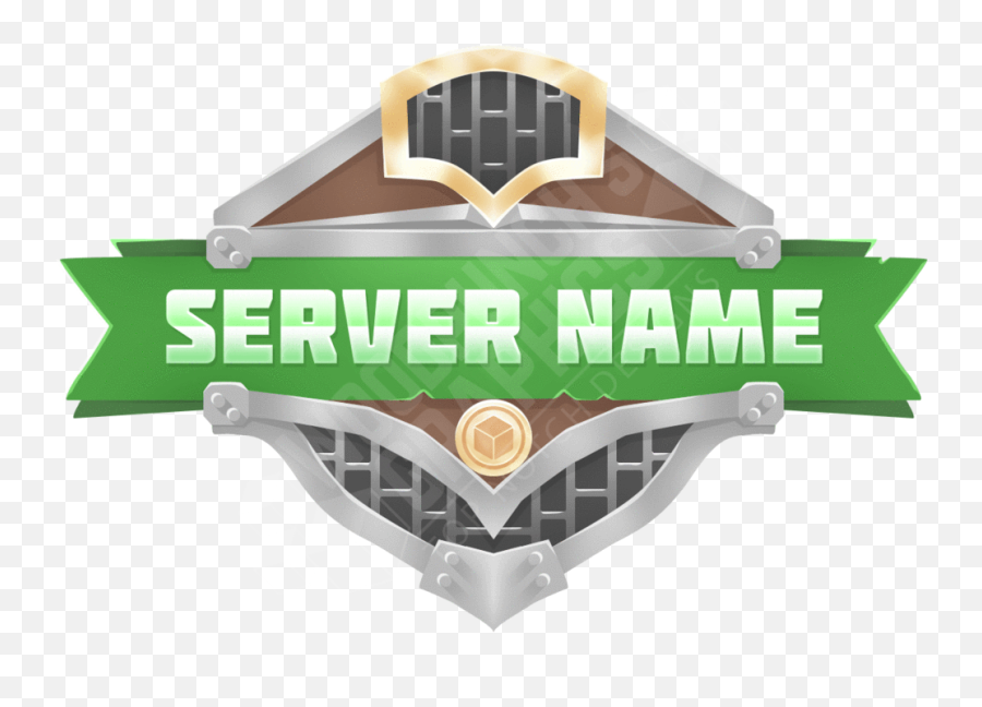 Steel Shield - Minecraft Logo Green Server Png,How To Download Discord Server Icon