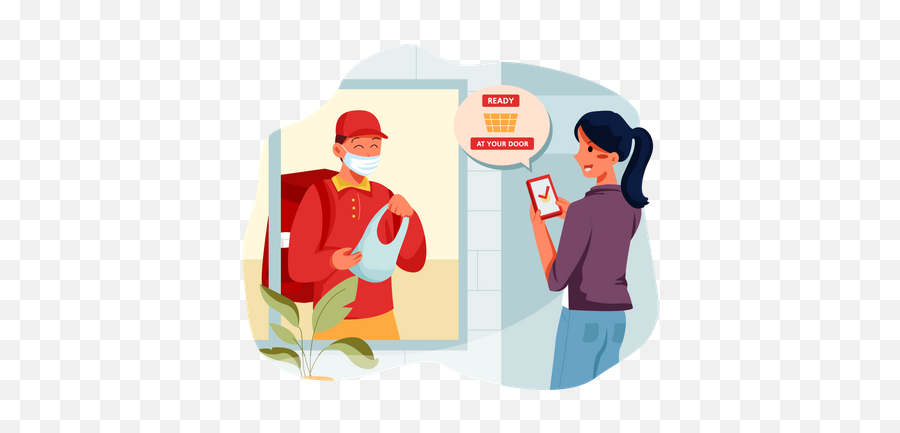 Best Premium Delivery Man Giving Parcel To The - Conversation Png,Door Dleivery Icon