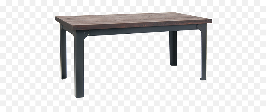 Indoor Walnut Color Elm Wood Table Top With 4 Black Metal - Laminowany Stó Png,Wood Table Png