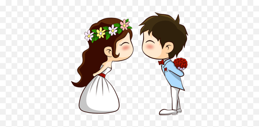 Couple Married T - Cute Cartoon Couple Wedding Png,Married Png
