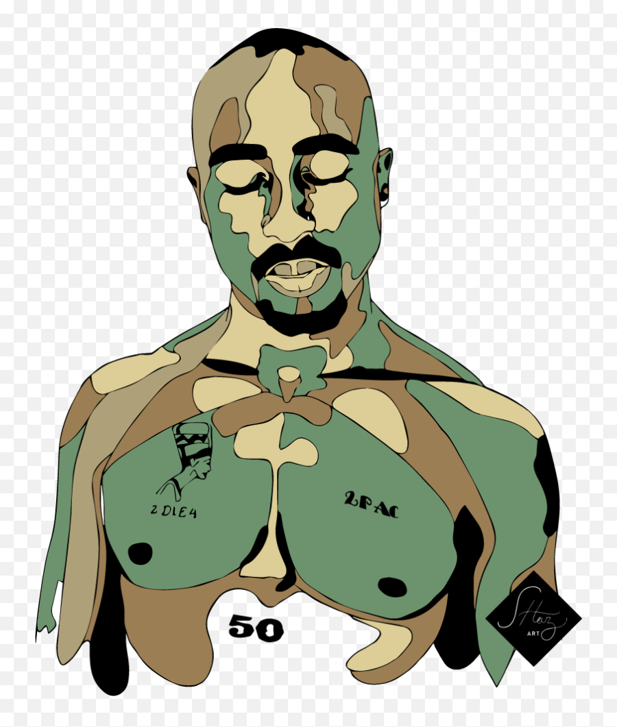 Clipart Royalty Free Library Pin By Ana - Drawing Rapper Tupac Png,2pac Png