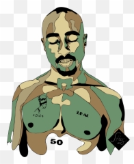 Clipart Royalty Free Library Pin By Ana - Drawing Rapper Tupac Png,2pac Png
