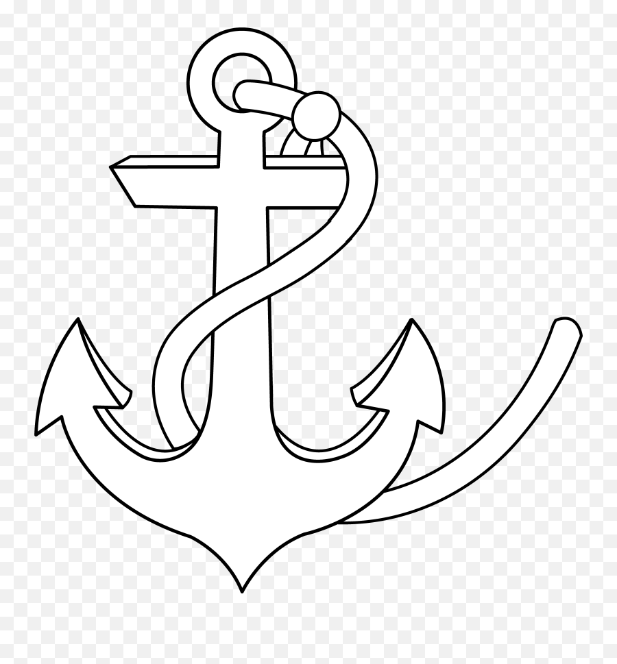Anchor Line Art - Navy White Anchor Png,Anchor Logos