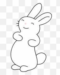 White Rabbit Easter Bunny Hare Cartoon - Black And png