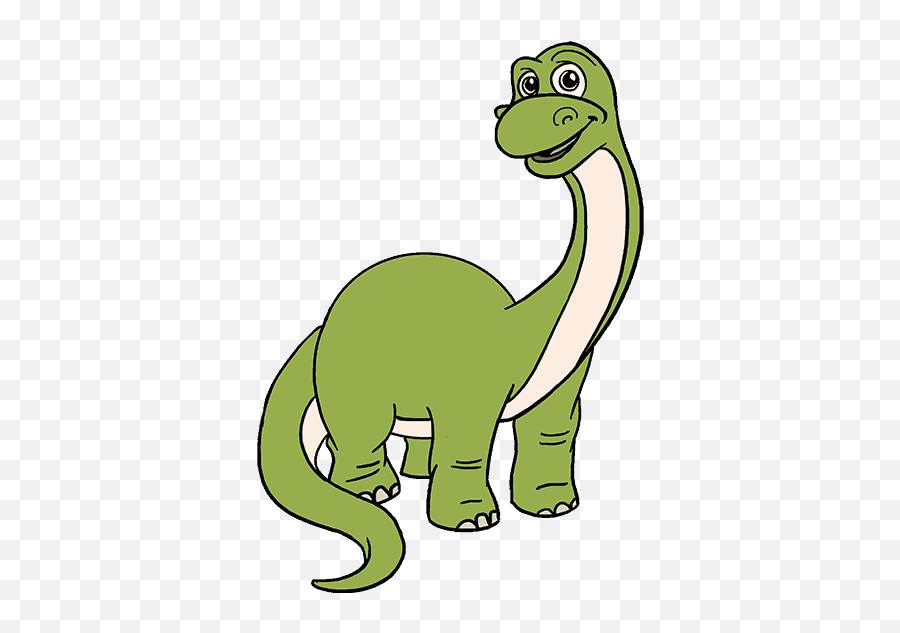 Long Neck Dinosaurs Cartoon - Dinosaur Draw Png,Dinosaurs Png