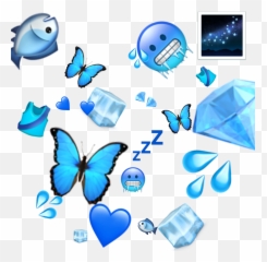 Emoji Collage Blue Emojicollage Sticker - Color With Emojis png