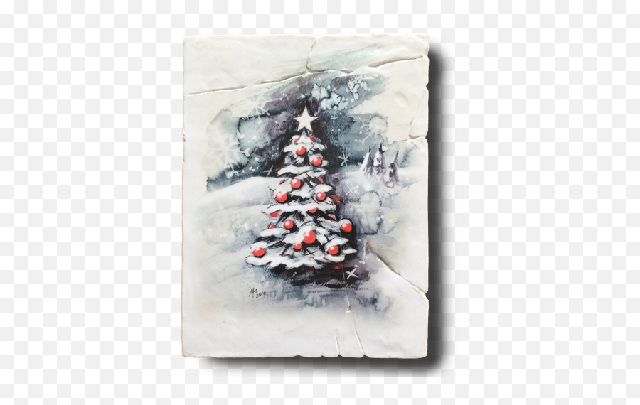 Download Hd Christmas Tree Watercolor - Christmas Lights Christmas Tree Png,Xmas Lights Png