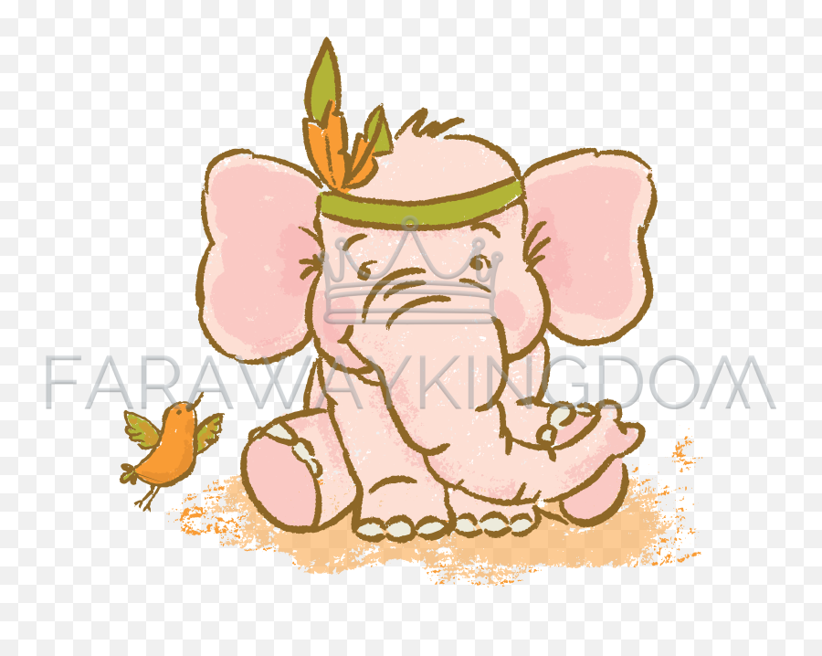Cute Elephant Cartoon Safari Animal Vector Illustration Card Png Logo