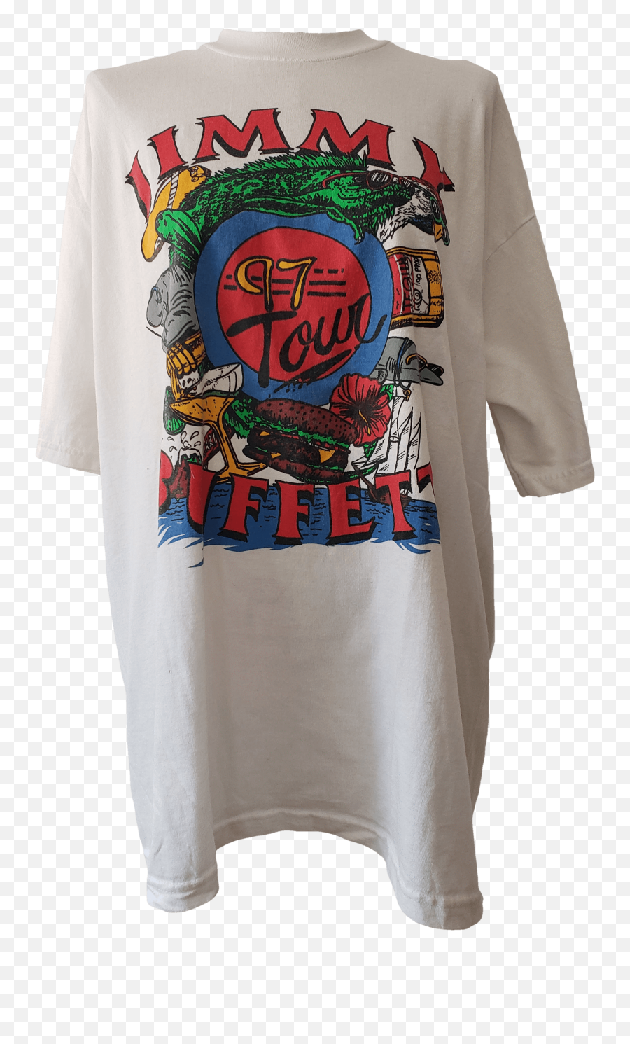 90u0027s Jimmy Buffett Graphic Print Concert T - Shirt By Fruit Of The Loom Short Sleeve Png,Jimmy Buffett Logo