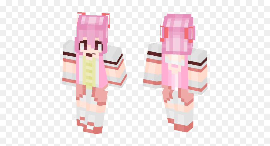 Download Madoka Kaname Magica Minecraft Skin For - Girl Minecraft Skin Mask Png,Madoka Kaname Transparent