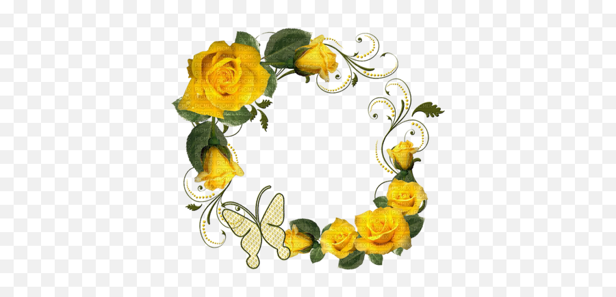Download Hd Yellow Rose Frame Jaune - Yellow Rose Png Frame,Yellow Roses Png