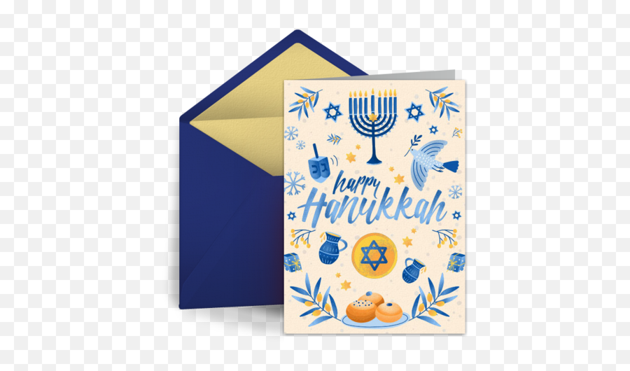 Watercolor Hanukkah Free Card Greetings - Menorah Png,Hanukkah Icon