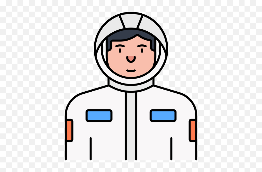 Astronaut Icon Of Colored Outline Style - Astronaut Outline Colored Png,Astronaut Icon Vector